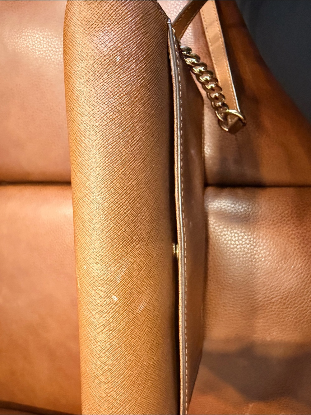 Michael Kors Brown/Tan Saffiano Leather Crossbody & Cardholder - Picture 7 of 8